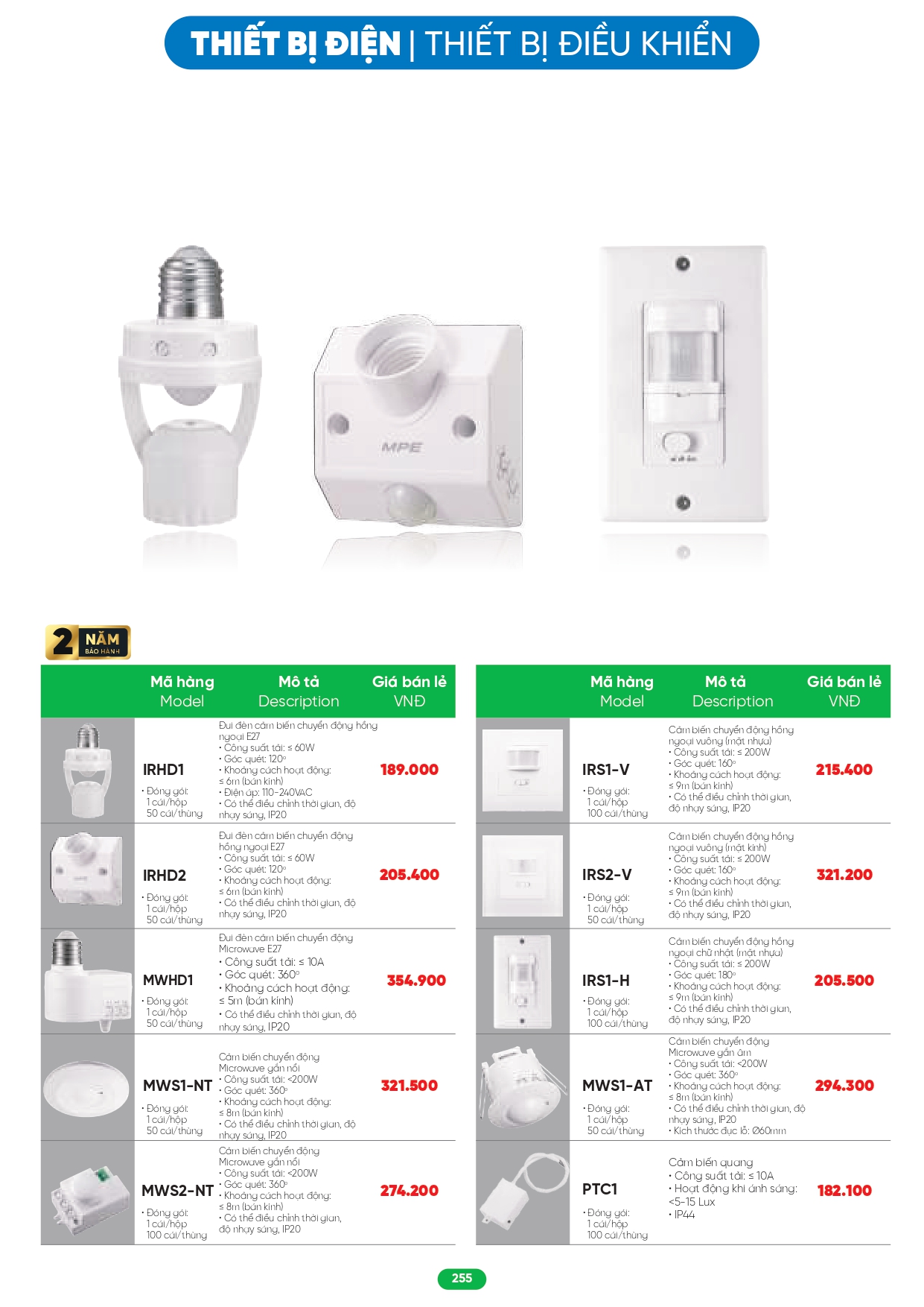 Bảng giá đèn LED MPE 2026